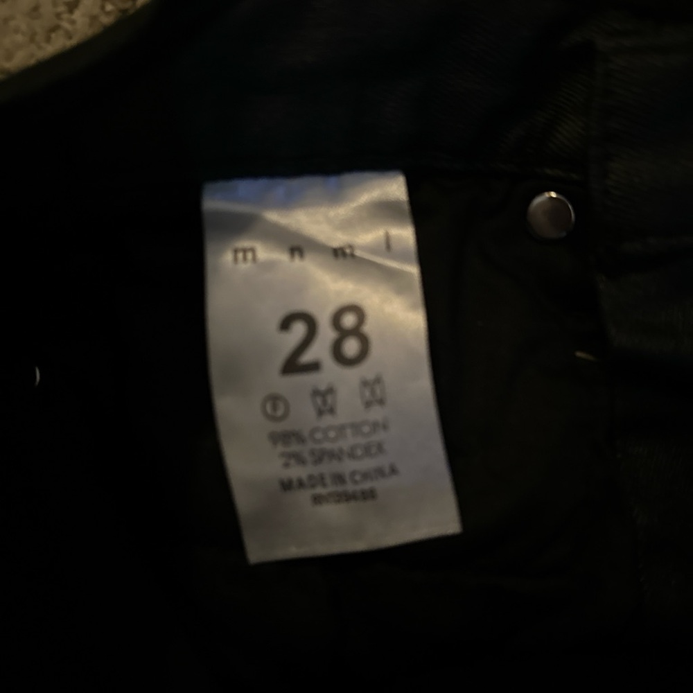 Black MNML leather skinny jeans